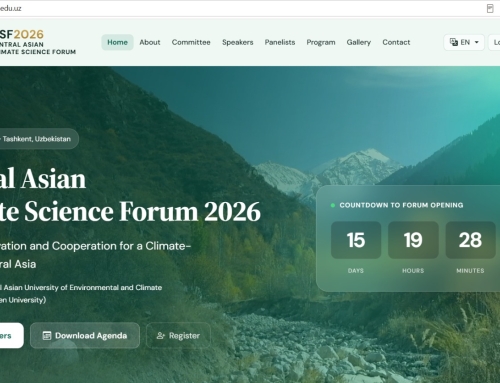 Central Asian Climate Science Forum 14 Ağustos 2026’da Taşkent’te Düzenlenecek